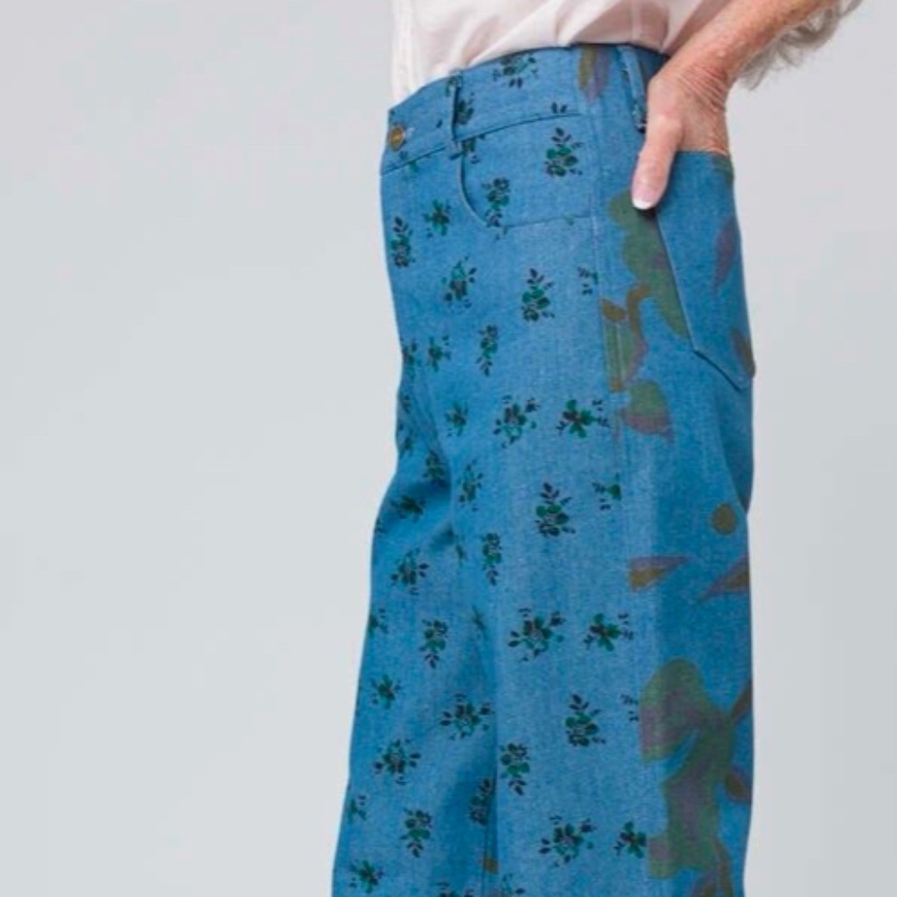 No. 6 Store Agatha High Rise Straight Jeans Pants Floral Medium 8